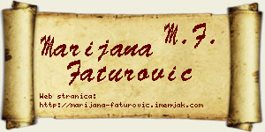 Marijana Faturović vizit kartica